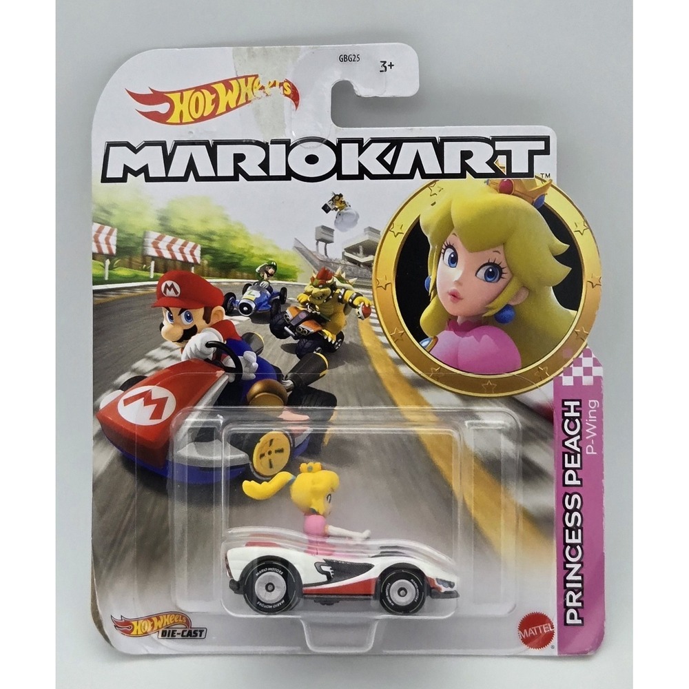 Super Mario Mario Kart Princess Peach P-Wing 2.5" Figure Jakks‎ New Pkg Dmg